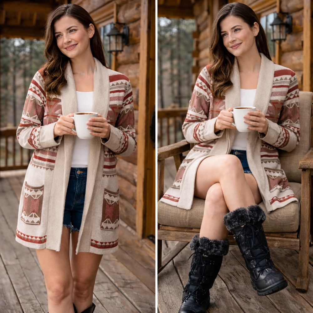 Ruby Moon Southwestern Cardigan Sweater - Large